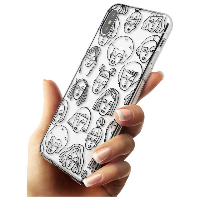 Girl Portrait Doodles Slim TPU Phone Case Warehouse X XS Max XR