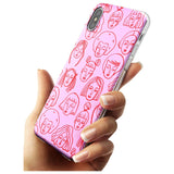 Girl Portrait Doodles in Pink & Red Slim TPU Phone Case Warehouse X XS Max XR