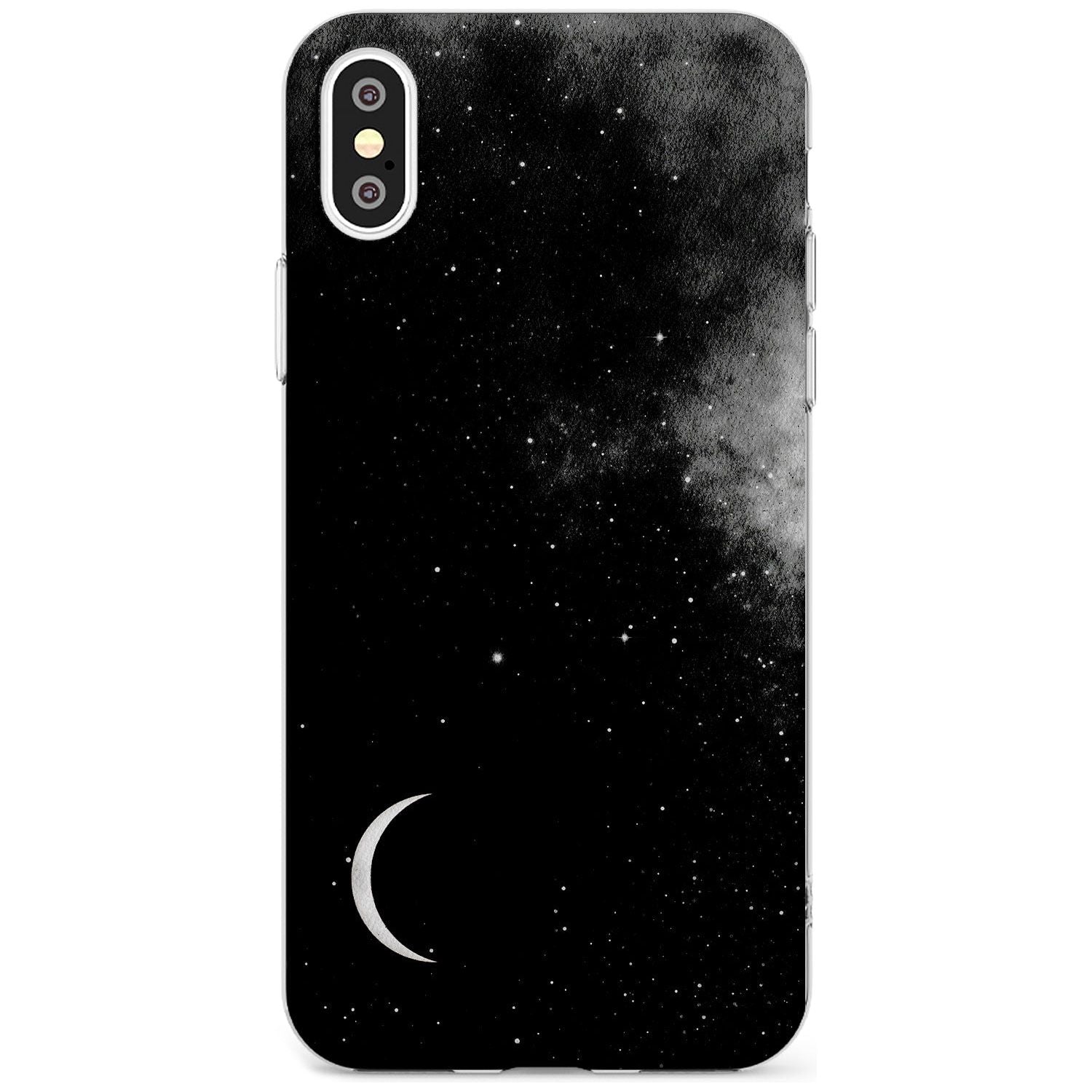 Night Sky Galaxies: Crescent Moon