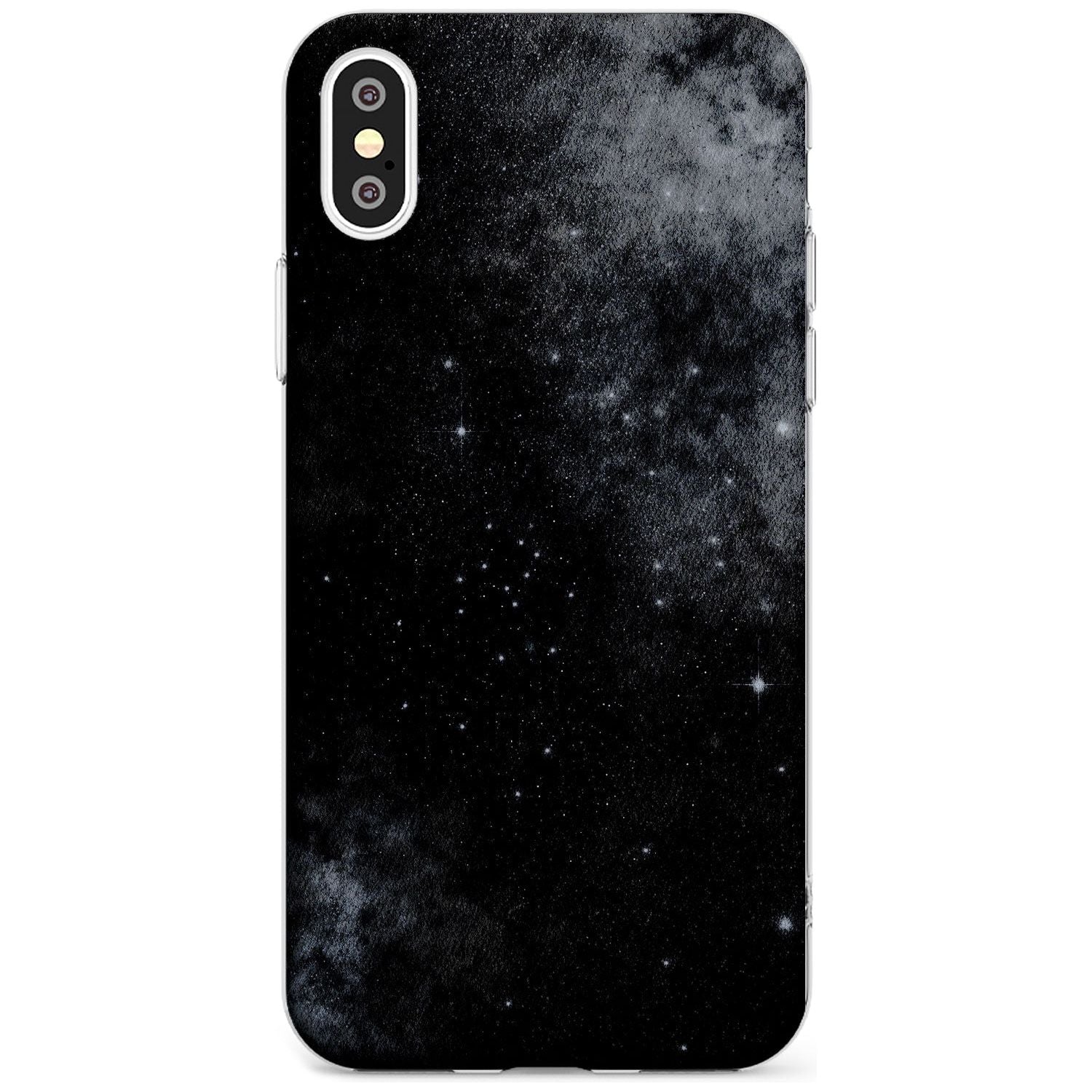 Night Sky Galaxies: Shimmering Stars Phone Case iPhone X / iPhone XS / Clear Case,iPhone XR / Clear Case,iPhone XS MAX / Clear Case Blanc Space