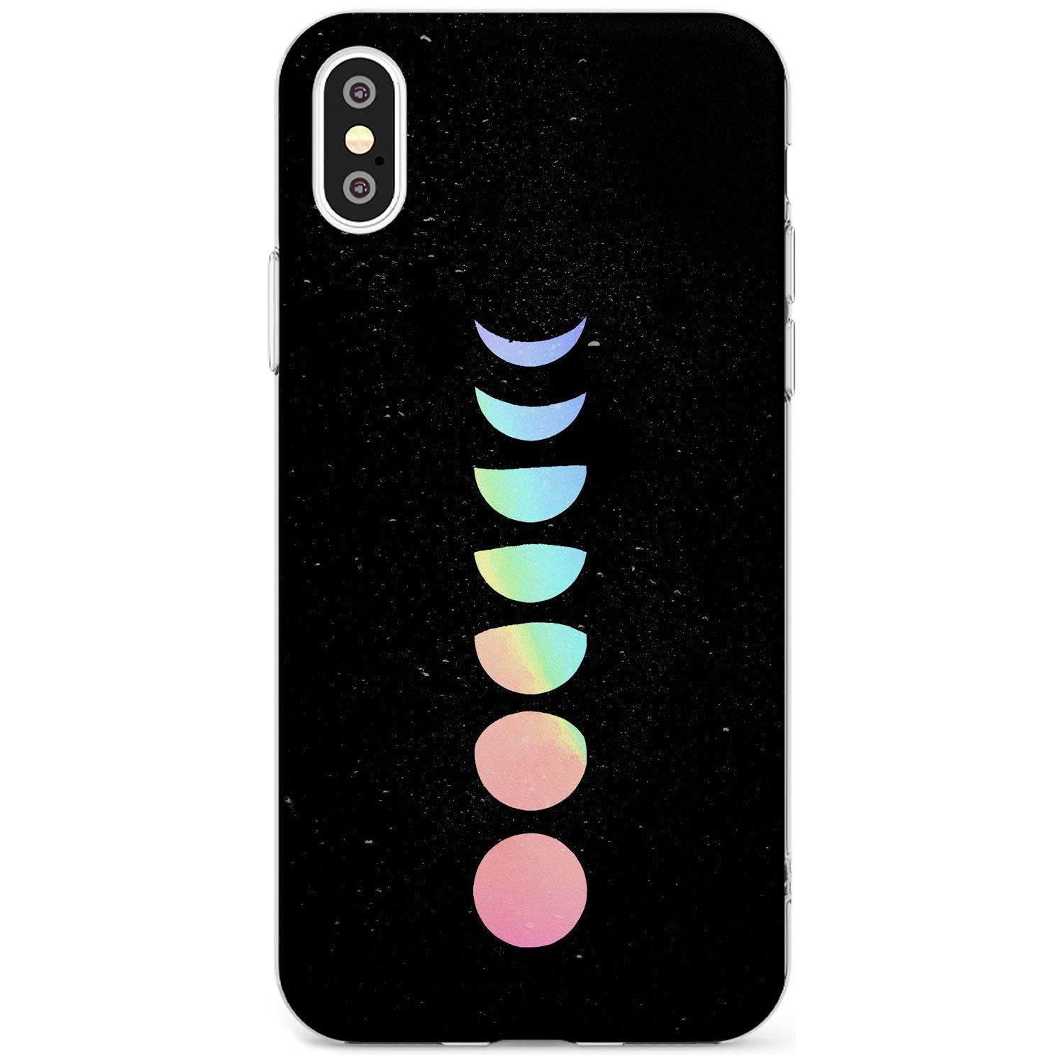 Pastel Moon Phases Black Impact Phone Case for iPhone X XS Max XR