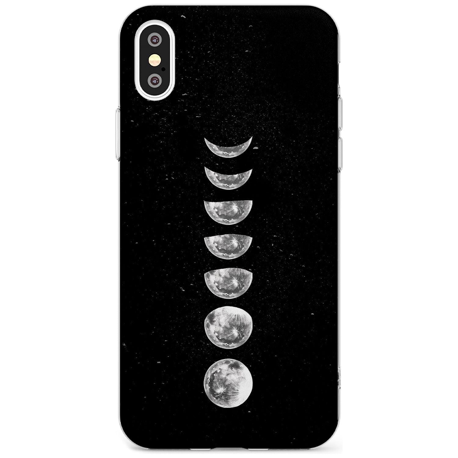 Light Watercolour Moons Black Impact Phone Case for iPhone X XS Max XR