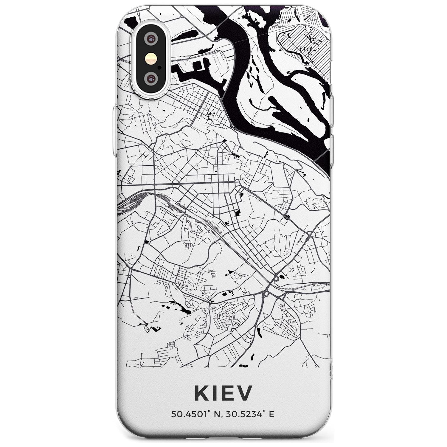 Map of Kiev, Ukraine Slim TPU Phone Case Warehouse X XS Max XR