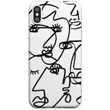 Continuous Line Faces: Black on White Black Impact Phone Case for iPhone X XS Max XR