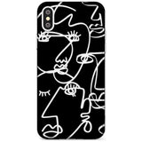 Continuous Line Faces: Clear on Black Black Impact Phone Case for iPhone X XS Max XR