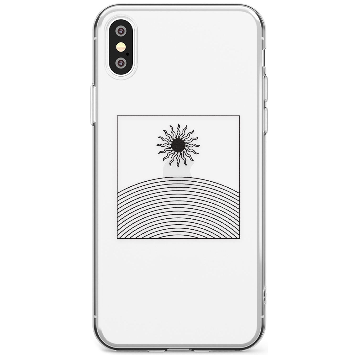 Framed Linework: Rising Sun Black Impact Phone Case for iPhone X XS Max XR