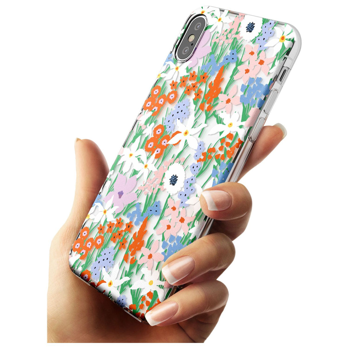 Springtime Meadow: Transparent Black Impact Phone Case for iPhone X XS Max XR