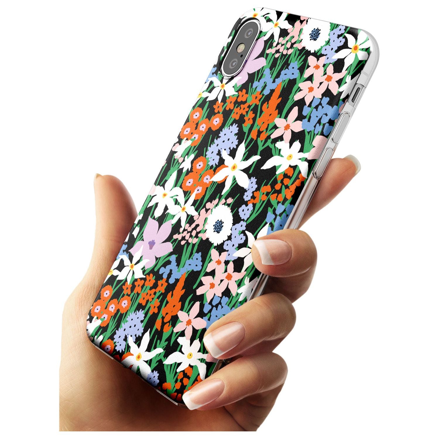 Springtime Meadow: Solid Black Impact Phone Case for iPhone X XS Max XR