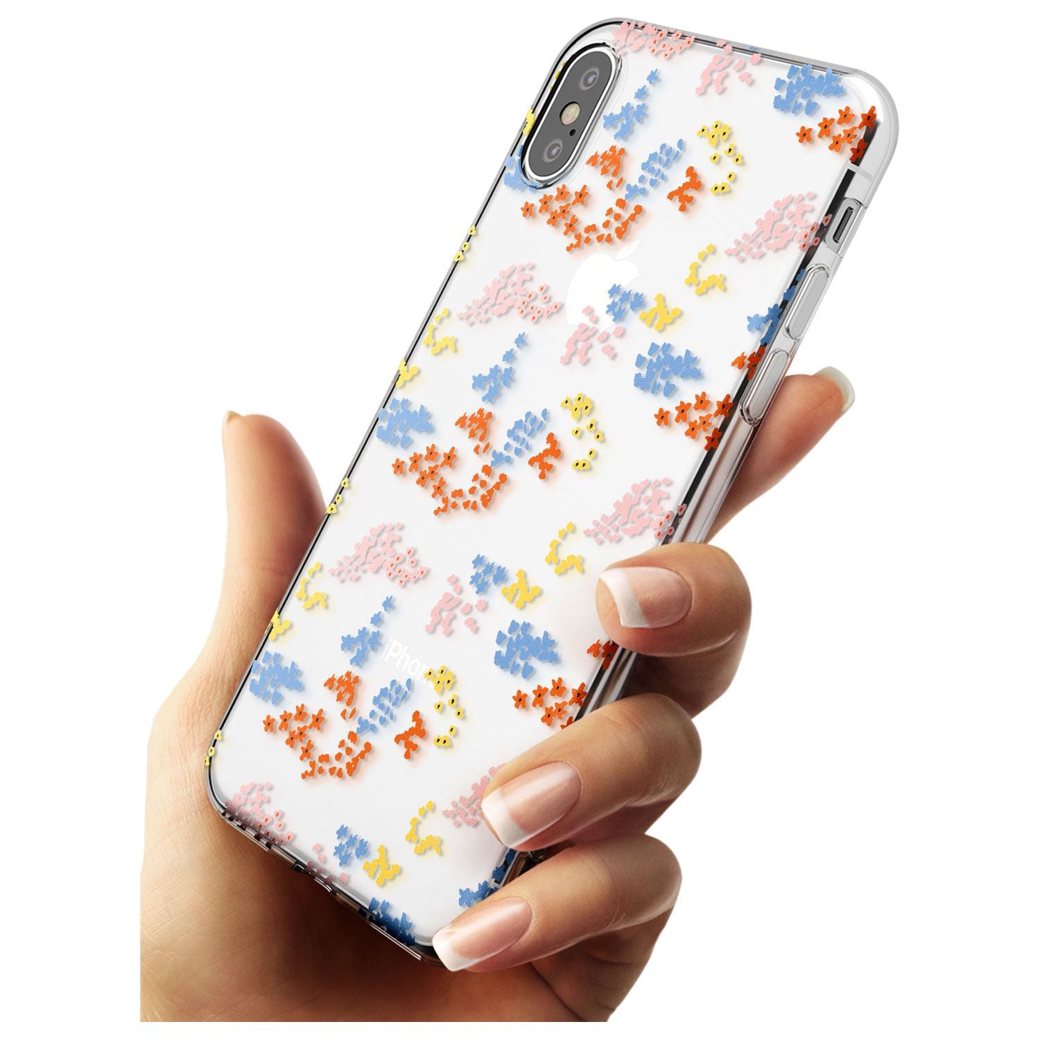 Small Flower Mix: Transparent Black Impact Phone Case for iPhone X XS Max XR