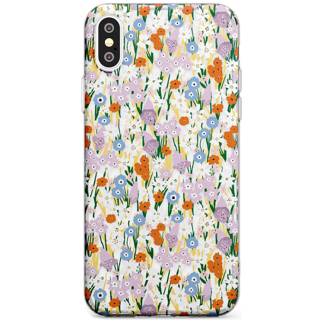 Energetic Floral Mix: Transparent Black Impact Phone Case for iPhone X XS Max XR