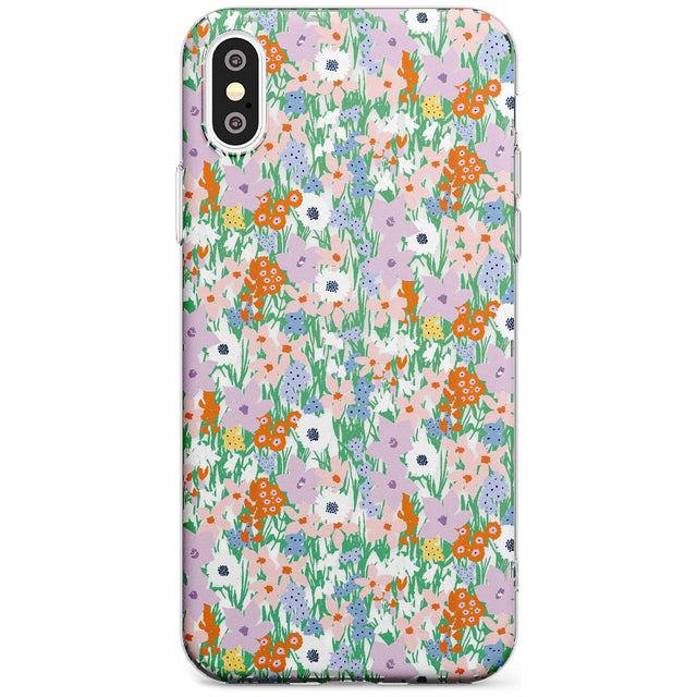 Jazzy Floral Mix: Transparent Black Impact Phone Case for iPhone X XS Max XR
