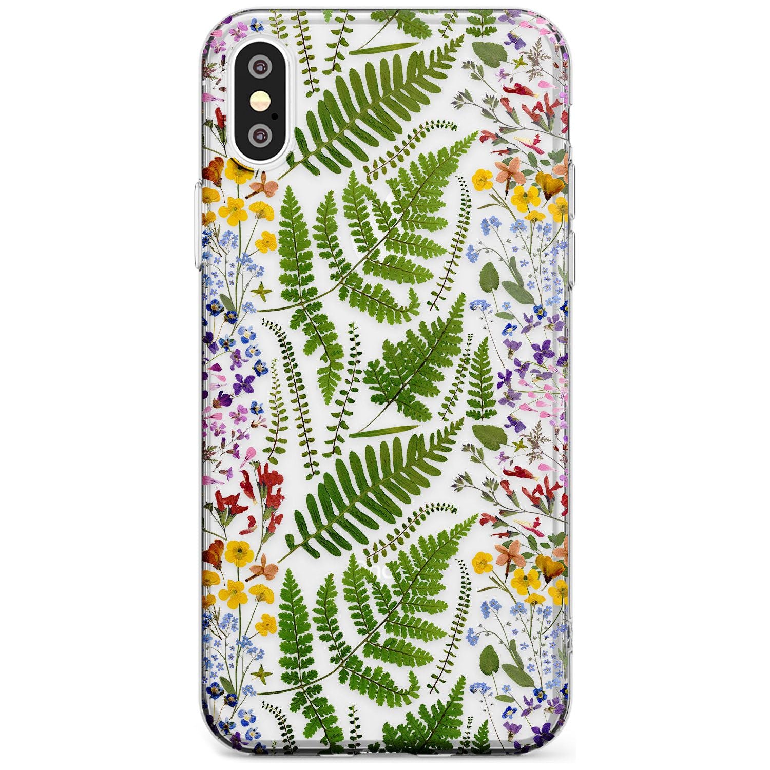 Busy Floral and Fern Design Slim TPU Phone Case Warehouse X XS Max XR