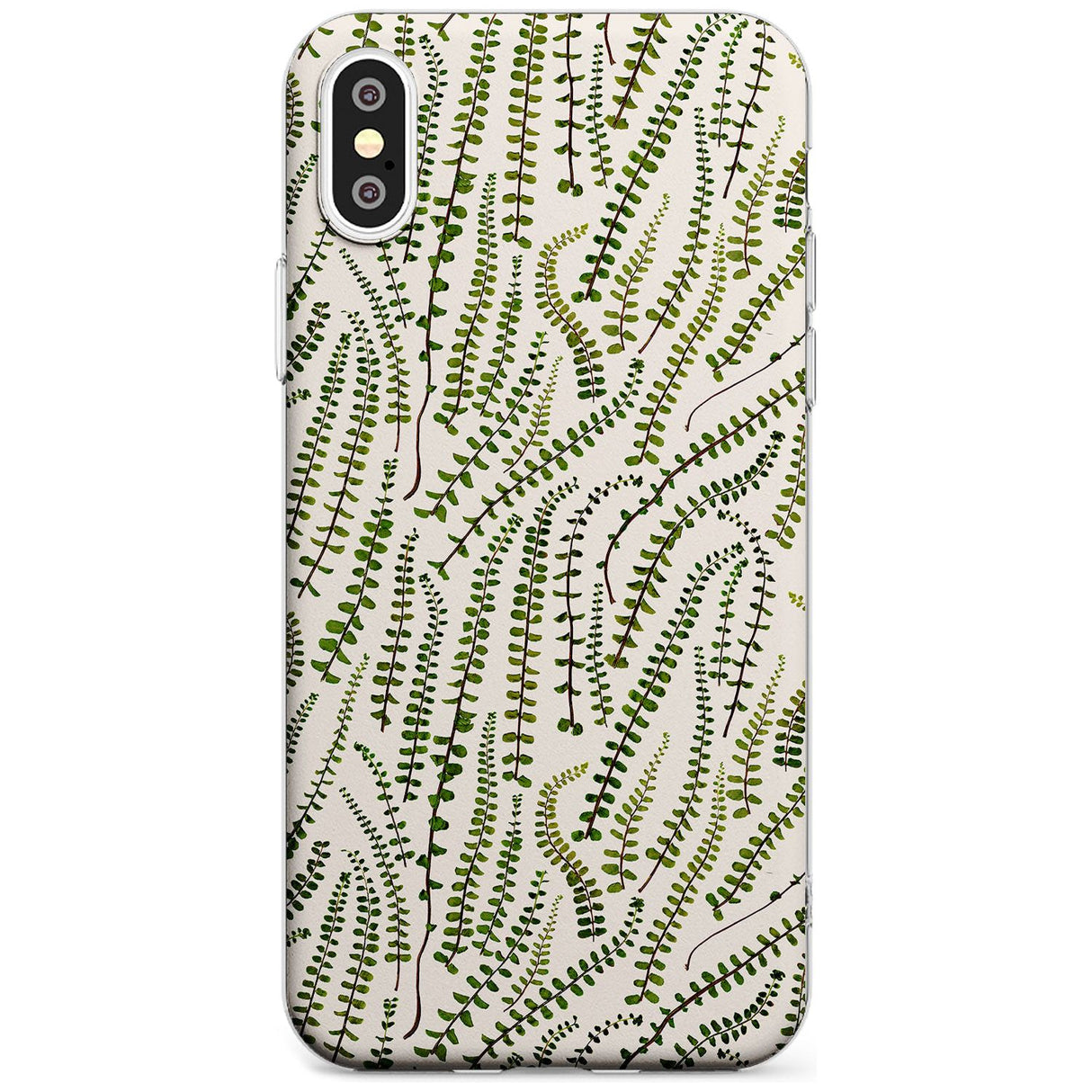 Fern Leaf Pattern Design - Cream Slim TPU Phone Case Warehouse X XS Max XR