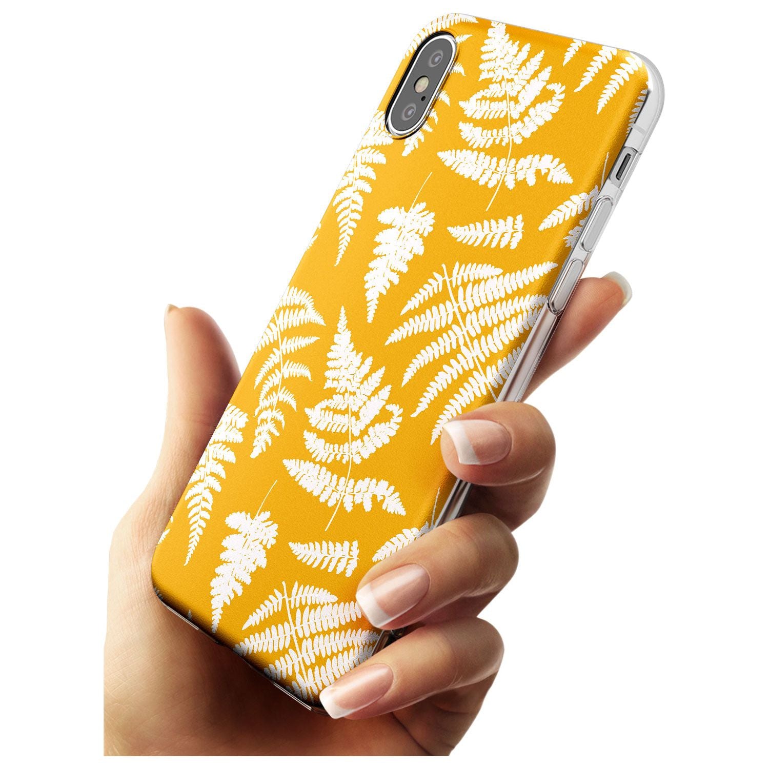 Fern Pattern on Yellow Slim TPU Phone Case Warehouse X XS Max XR
