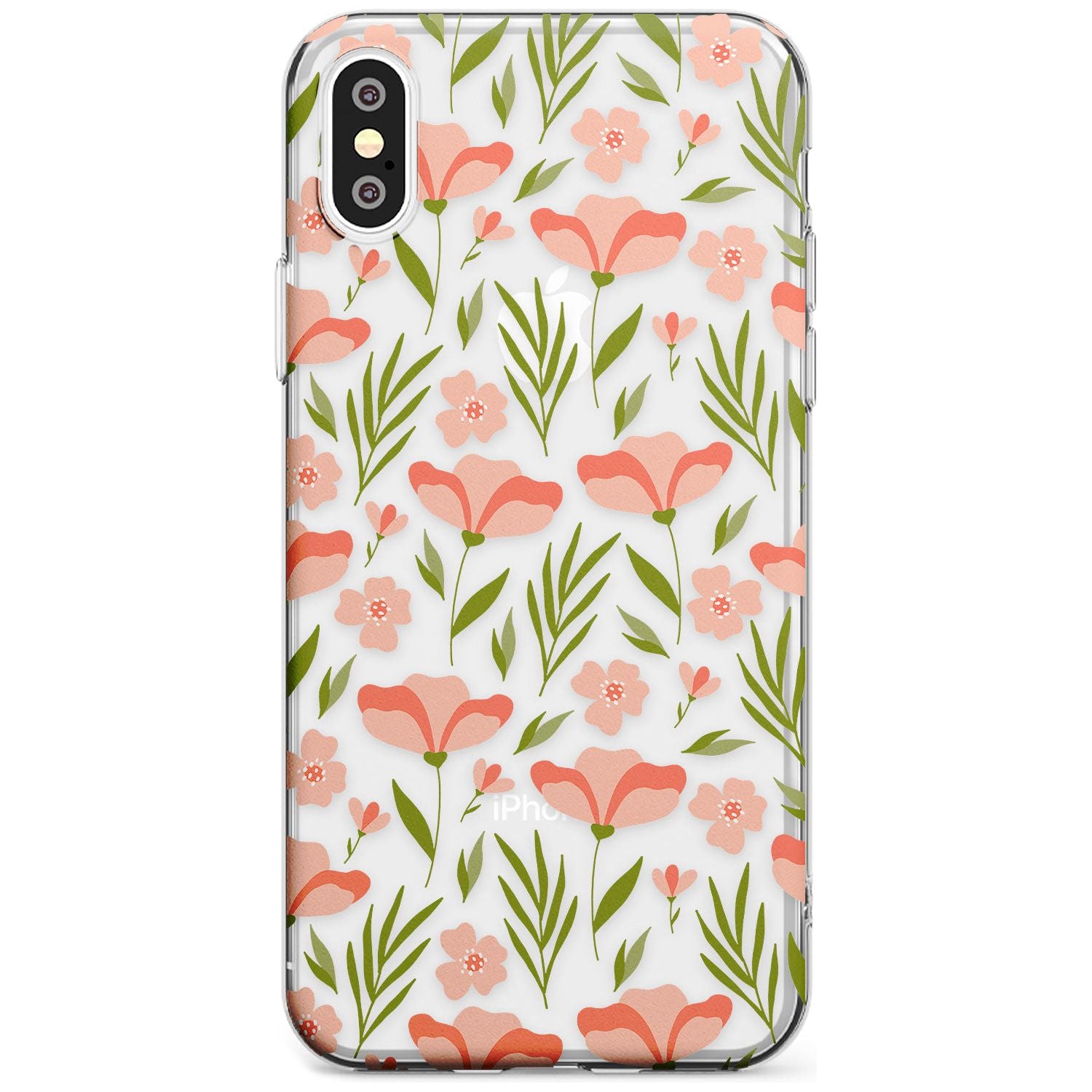 Pink Petals Transparent Floral Slim TPU Phone Case Warehouse X XS Max XR