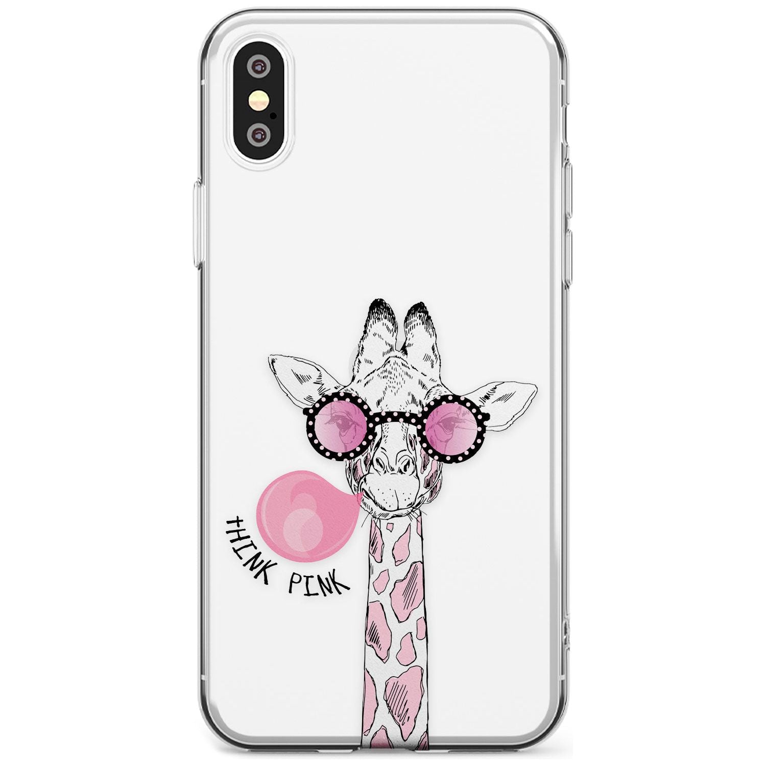 Think Pink Giraffe Slim TPU Phone Blanc Space X XS Max XR