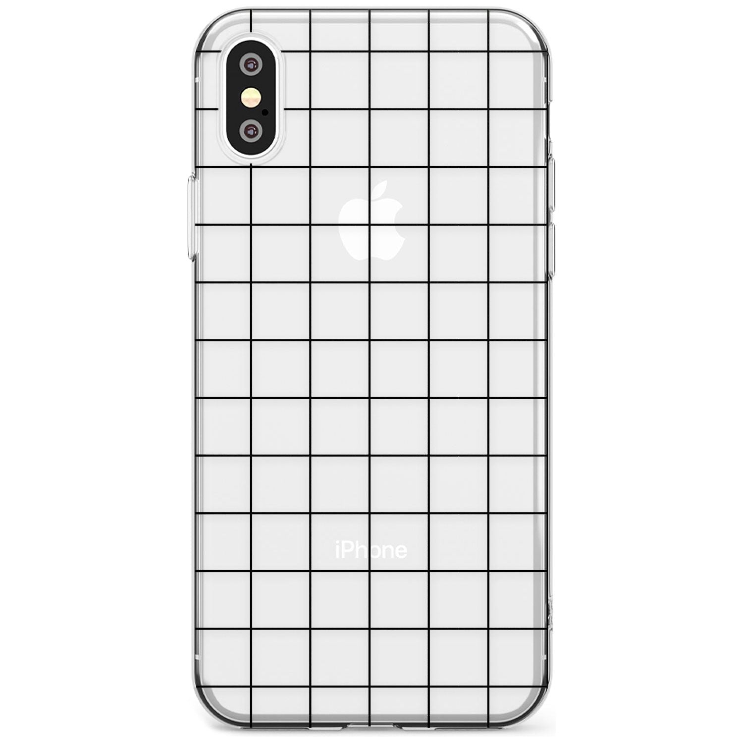 Simplistic Large Grid Pattern Black (Transparent) Slim TPU Phone Case Warehouse X XS Max XR