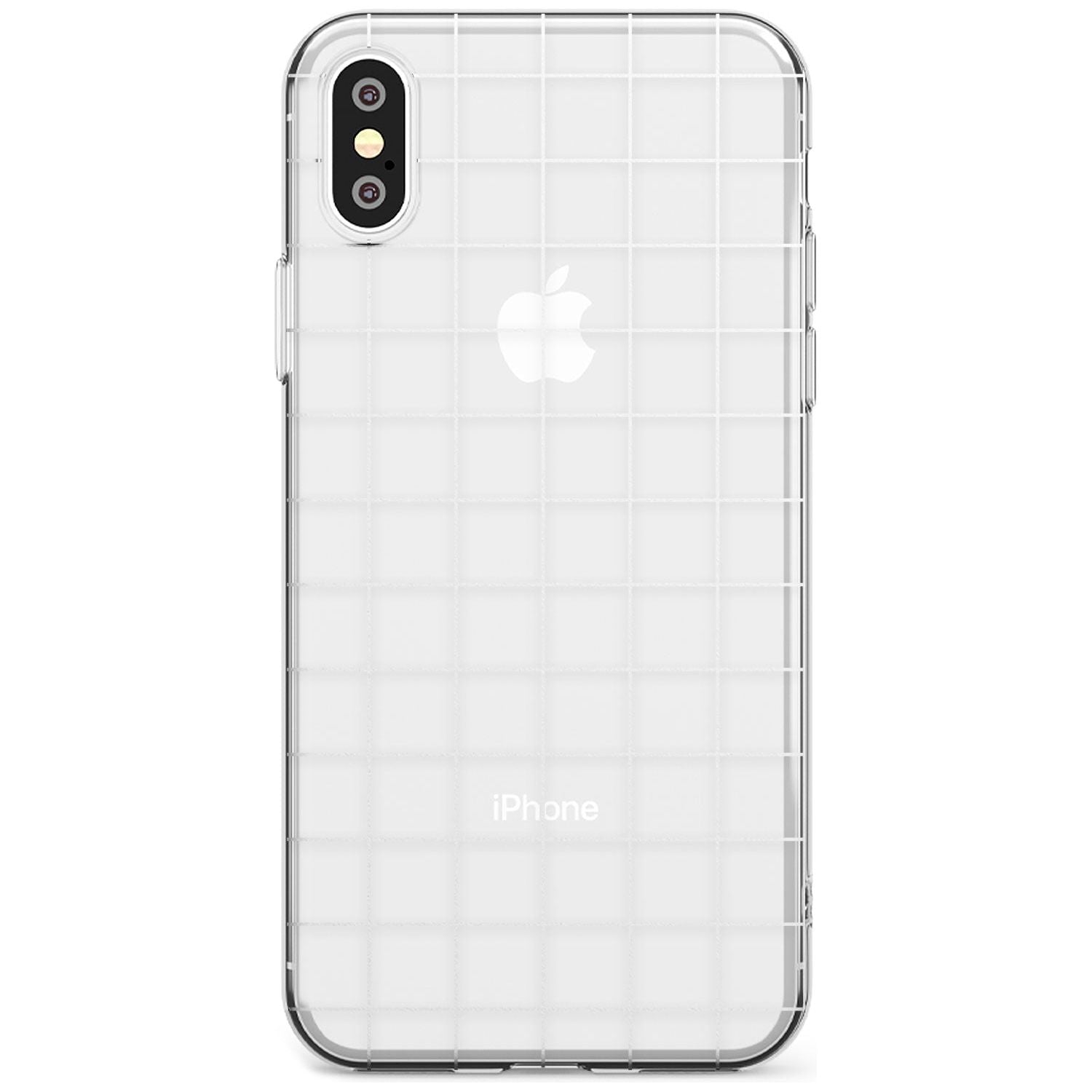 Simplistic Large Grid Pattern White (Transparent) Slim TPU Phone Case Warehouse X XS Max XR
