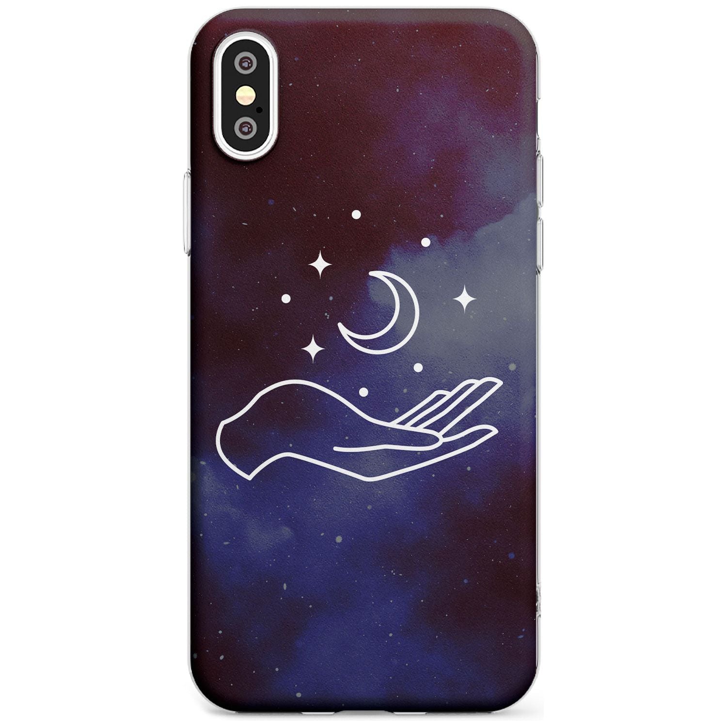 Floating Moon Above Hand Black Impact Phone Case for iPhone X XS Max XR