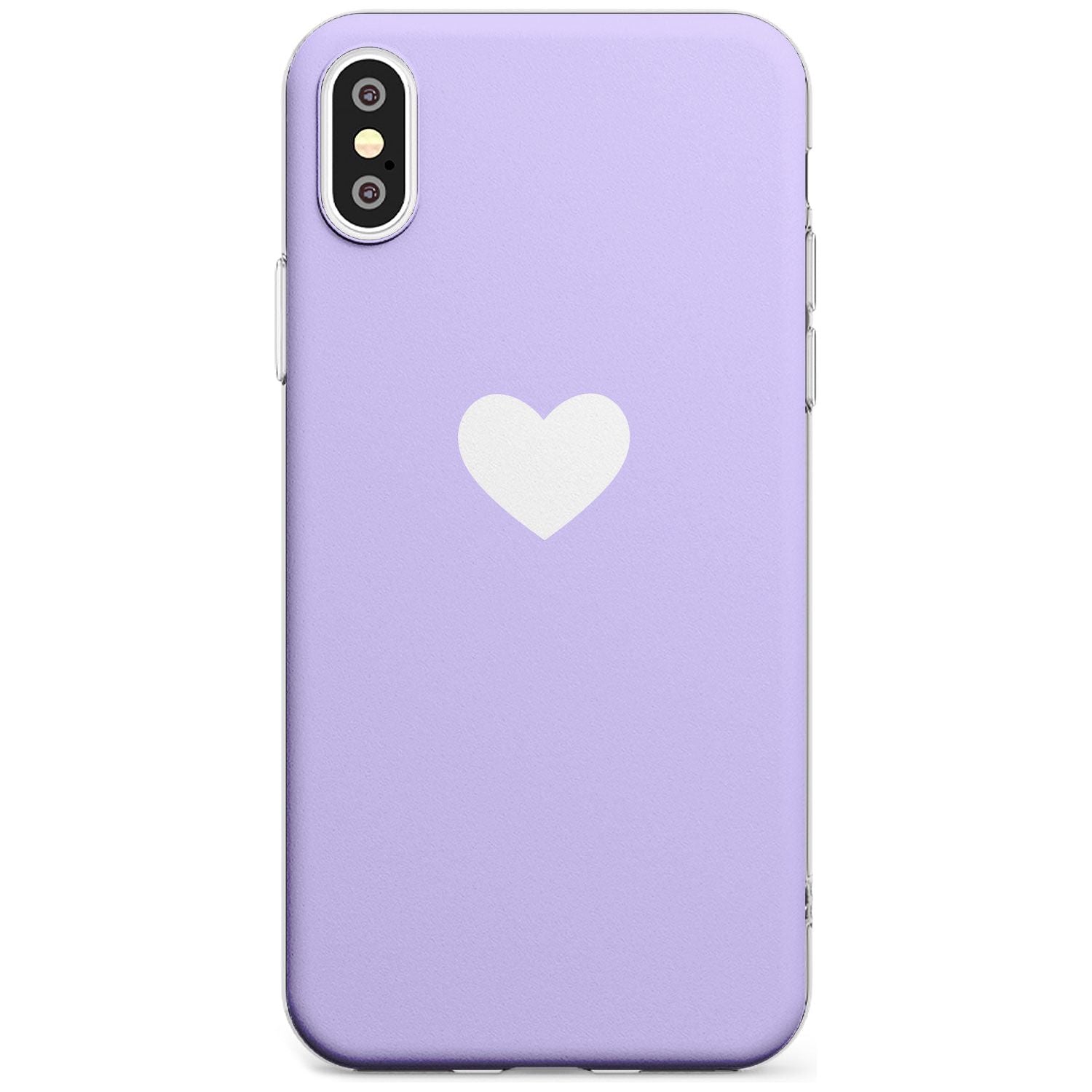 Single Heart White & Pale Purple Slim TPU Phone Case Warehouse X XS Max XR
