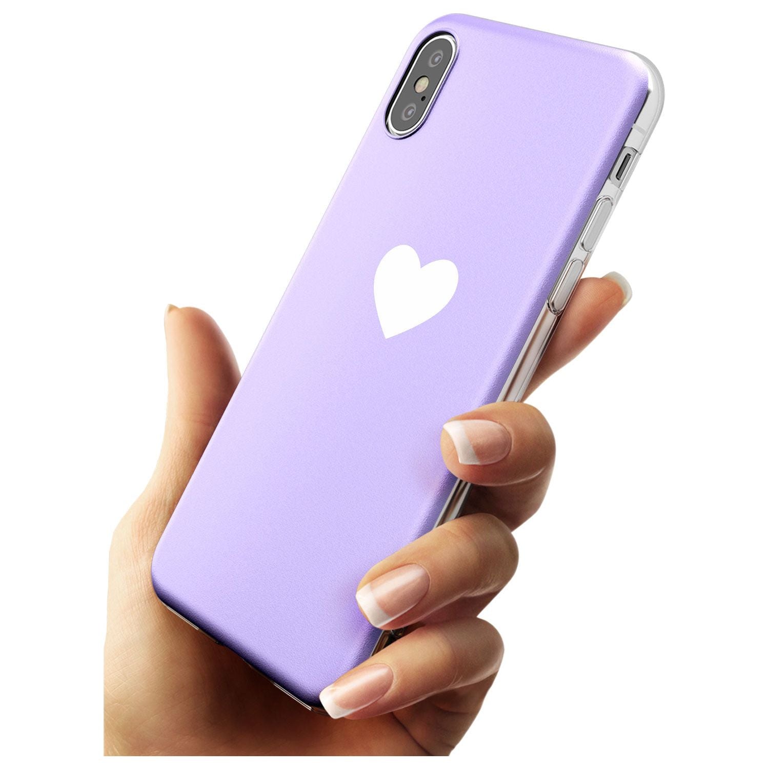 Single Heart White & Pale Purple Slim TPU Phone Case Warehouse X XS Max XR