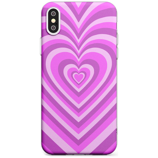 Pink Heart Illusion Slim TPU Phone Blanc Space X XS Max XR