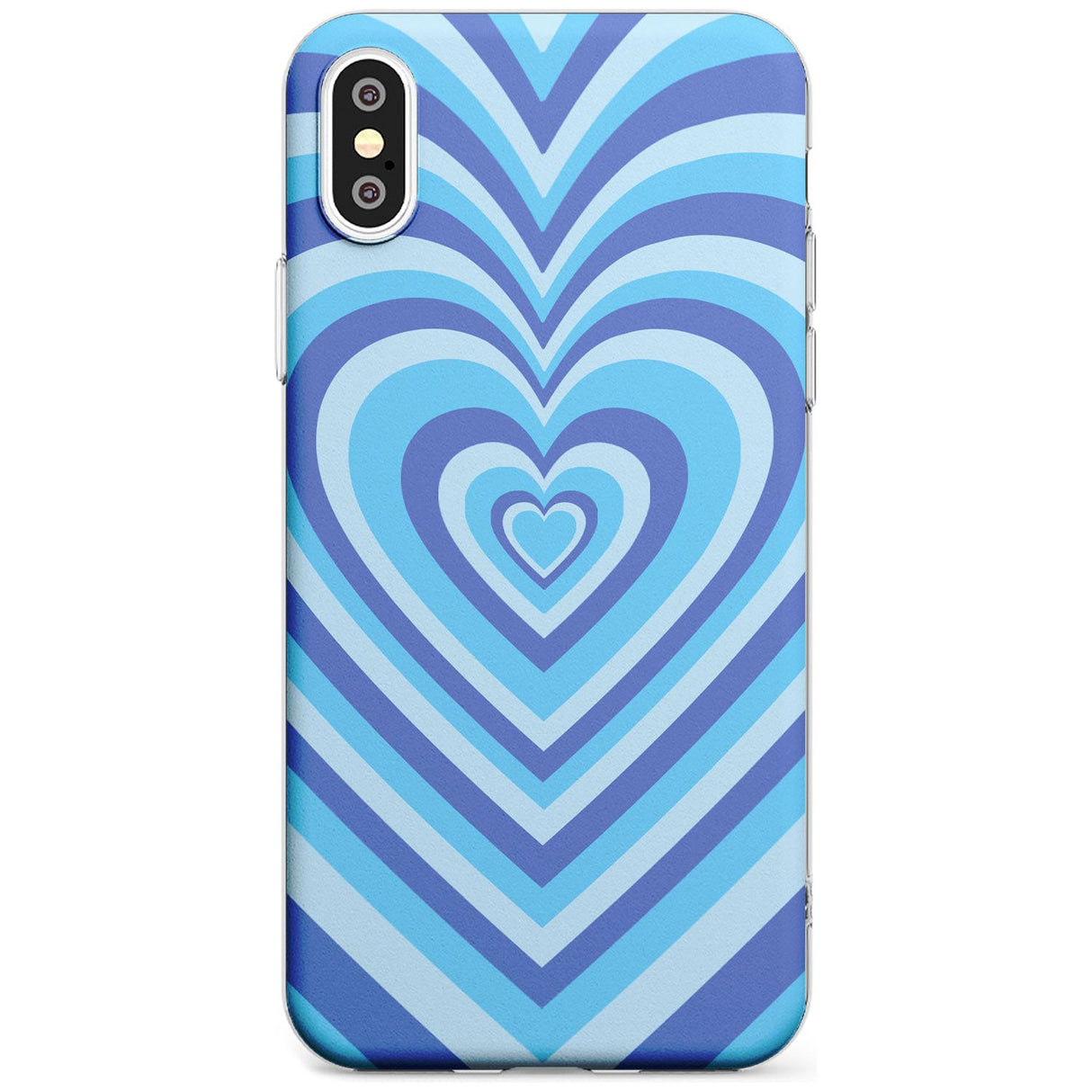 Blue Heart Illusion Slim TPU Phone Blanc Space X XS Max XR