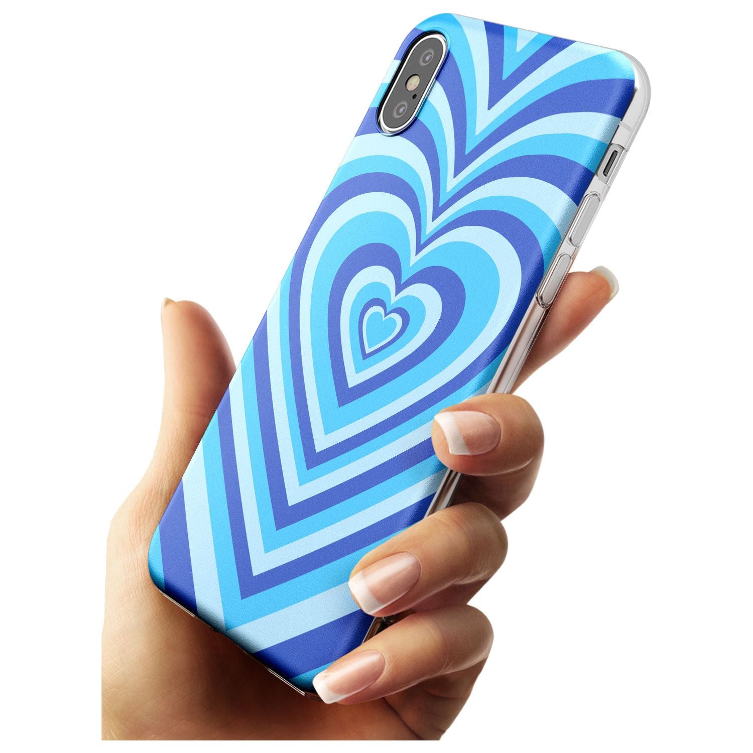 Blue Heart Illusion Slim TPU Phone Blanc Space X XS Max XR