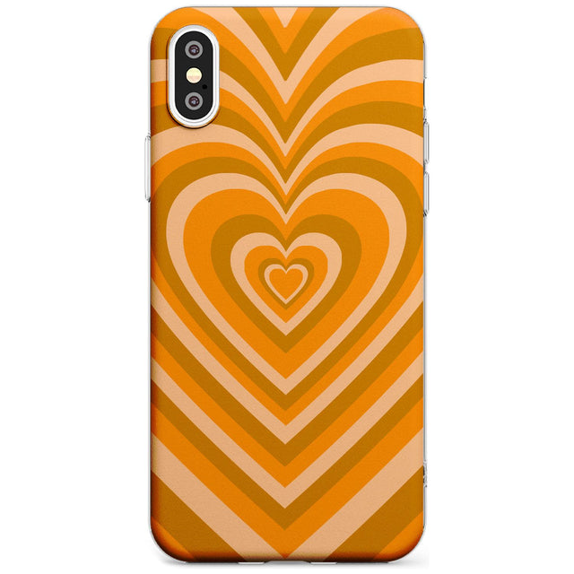 Orange Heart Illusion Phone Case iPhone XS MAX / Clear Case,iPhone XR / Clear Case,iPhone X / iPhone XS / Clear Case Blanc Space
