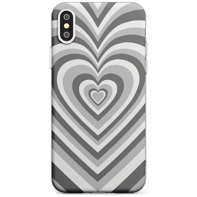 Monochrome Heart Illusion Phone Case iPhone XS MAX / Clear Case,iPhone XR / Clear Case,iPhone X / iPhone XS / Clear Case Blanc Space