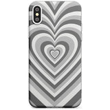 Monochrome Heart Illusion Phone Case iPhone XS MAX / Clear Case,iPhone XR / Clear Case,iPhone X / iPhone XS / Clear Case Blanc Space