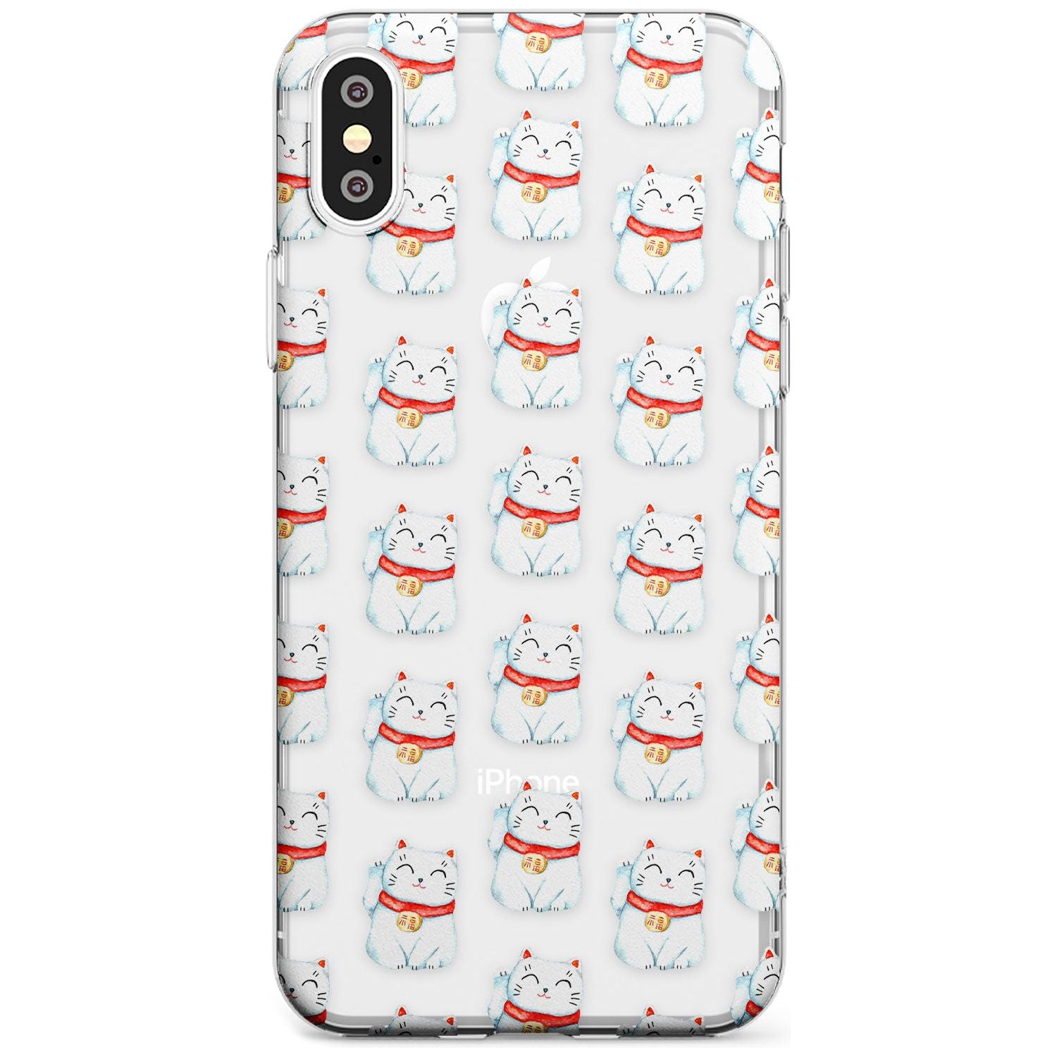 Lucky Cat Maneki-Neko Japanese Pattern Slim TPU Phone Case Warehouse X XS Max XR