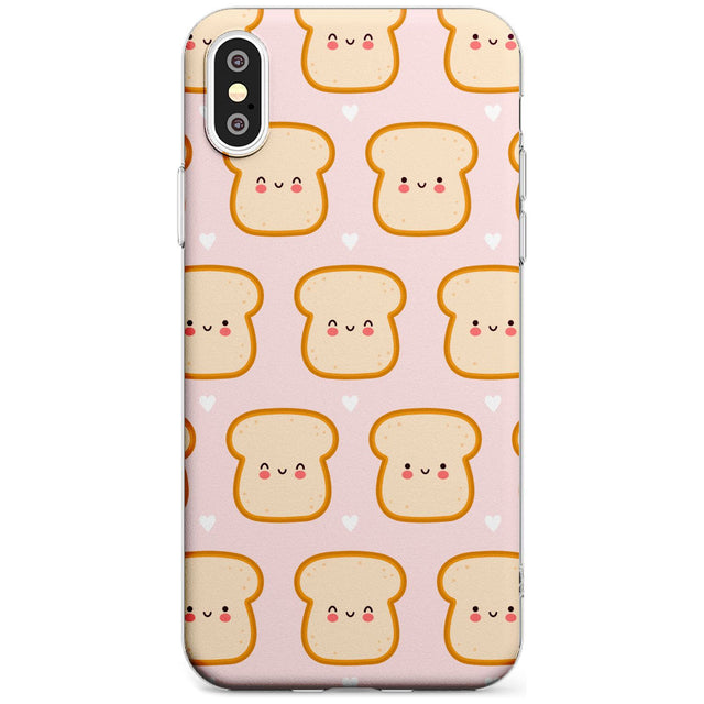 Bread Faces Kawaii Pattern Phone Case iPhone XS MAX / Clear Case,iPhone XR / Clear Case,iPhone X / iPhone XS / Clear Case Blanc Space