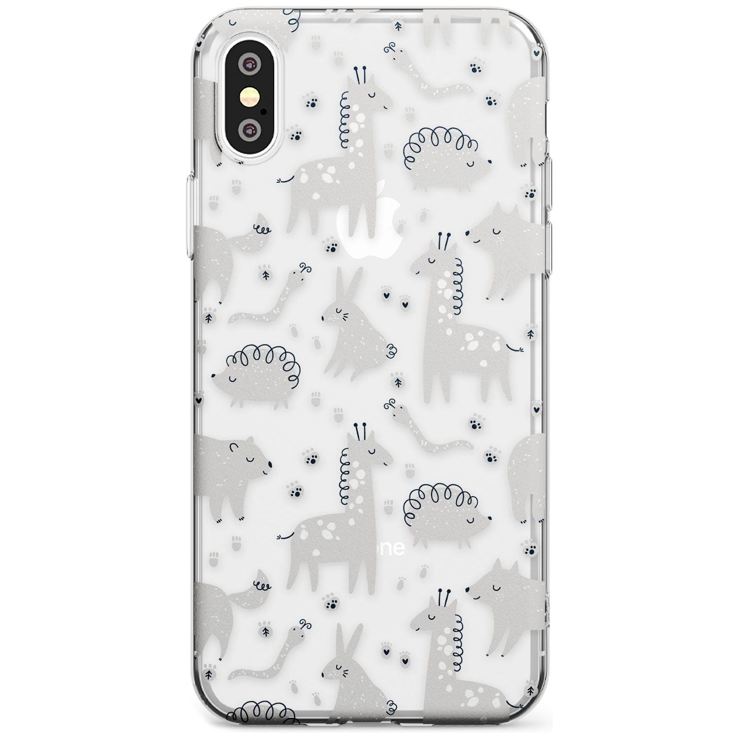Adorable Mixed Animals Pattern (Clear) Slim TPU Phone Case Warehouse X XS Max XR