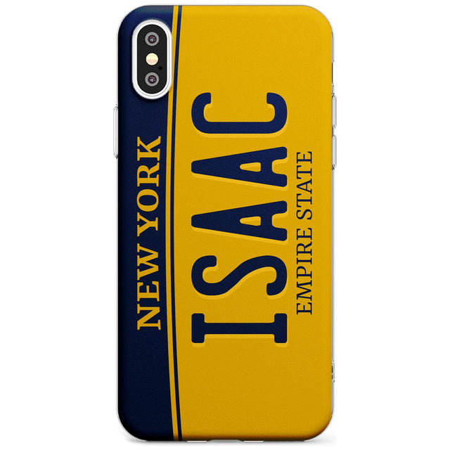 New York License Plate Black Impact Phone Case for iPhone X XS Max XR