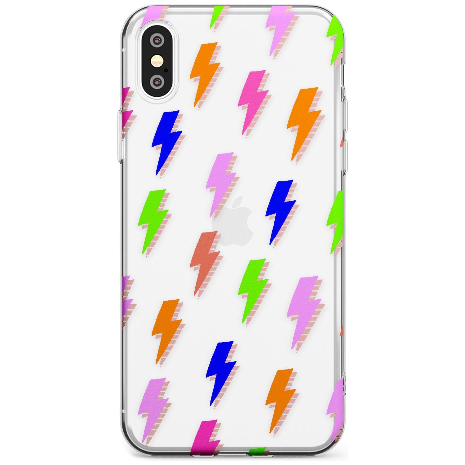 Rainbow Pop Lightning Black Impact Phone Case for iPhone X XS Max XR