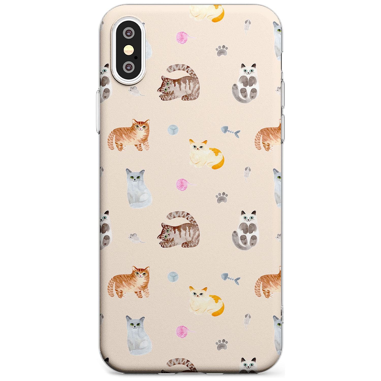 Cats with Toys Black Impact Phone Case for iPhone X XS Max XR