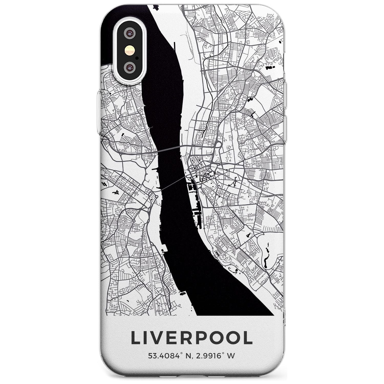 Map of Liverpool, England Slim TPU Phone Case Warehouse X XS Max XR