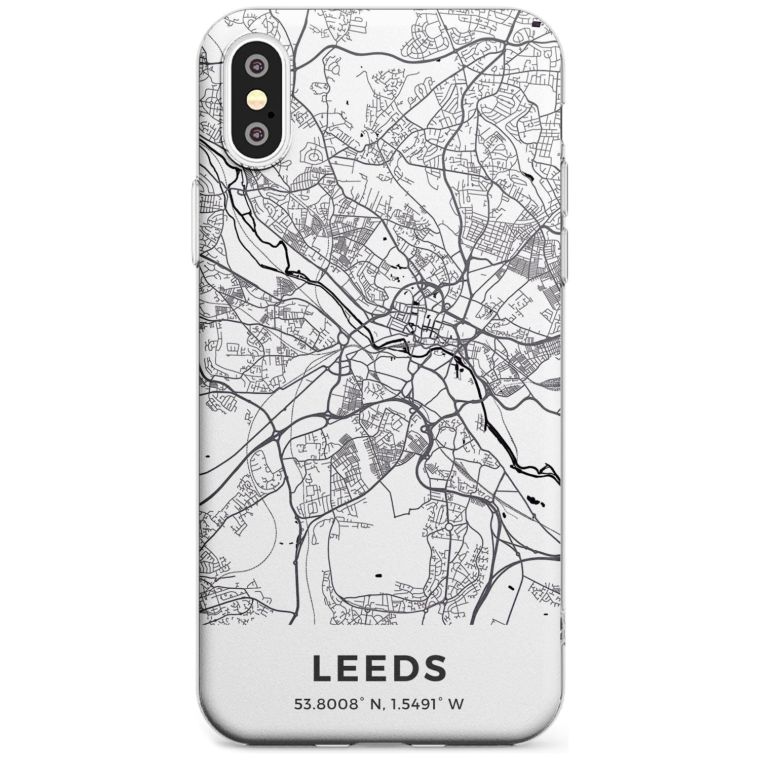 Map of Leeds, England Slim TPU Phone Case Warehouse X XS Max XR