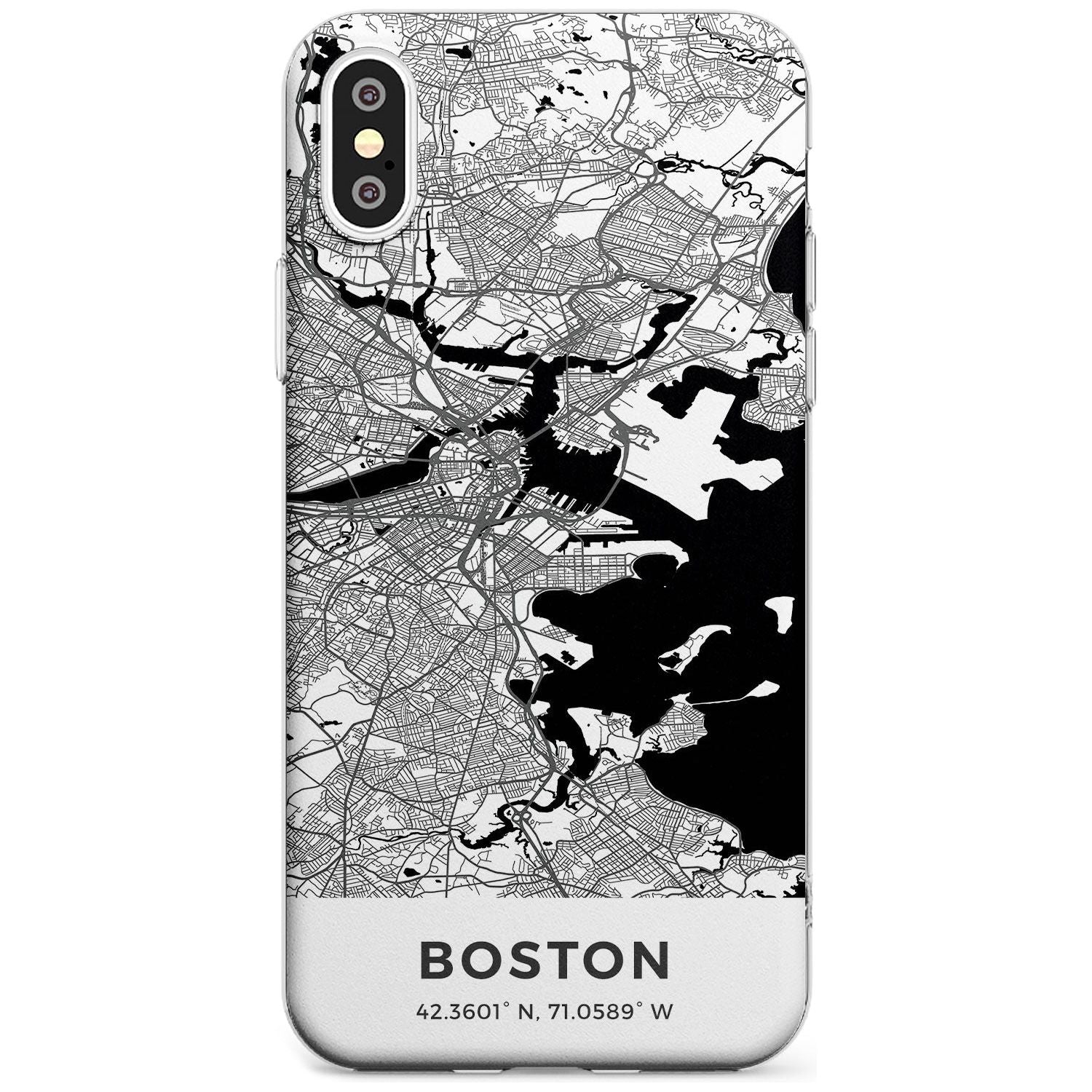 Map of Boston, Massachusetts Slim TPU Phone Case Warehouse X XS Max XR