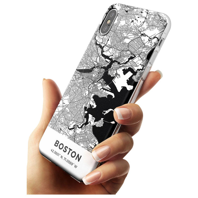 Map of Boston, Massachusetts Slim TPU Phone Case Warehouse X XS Max XR