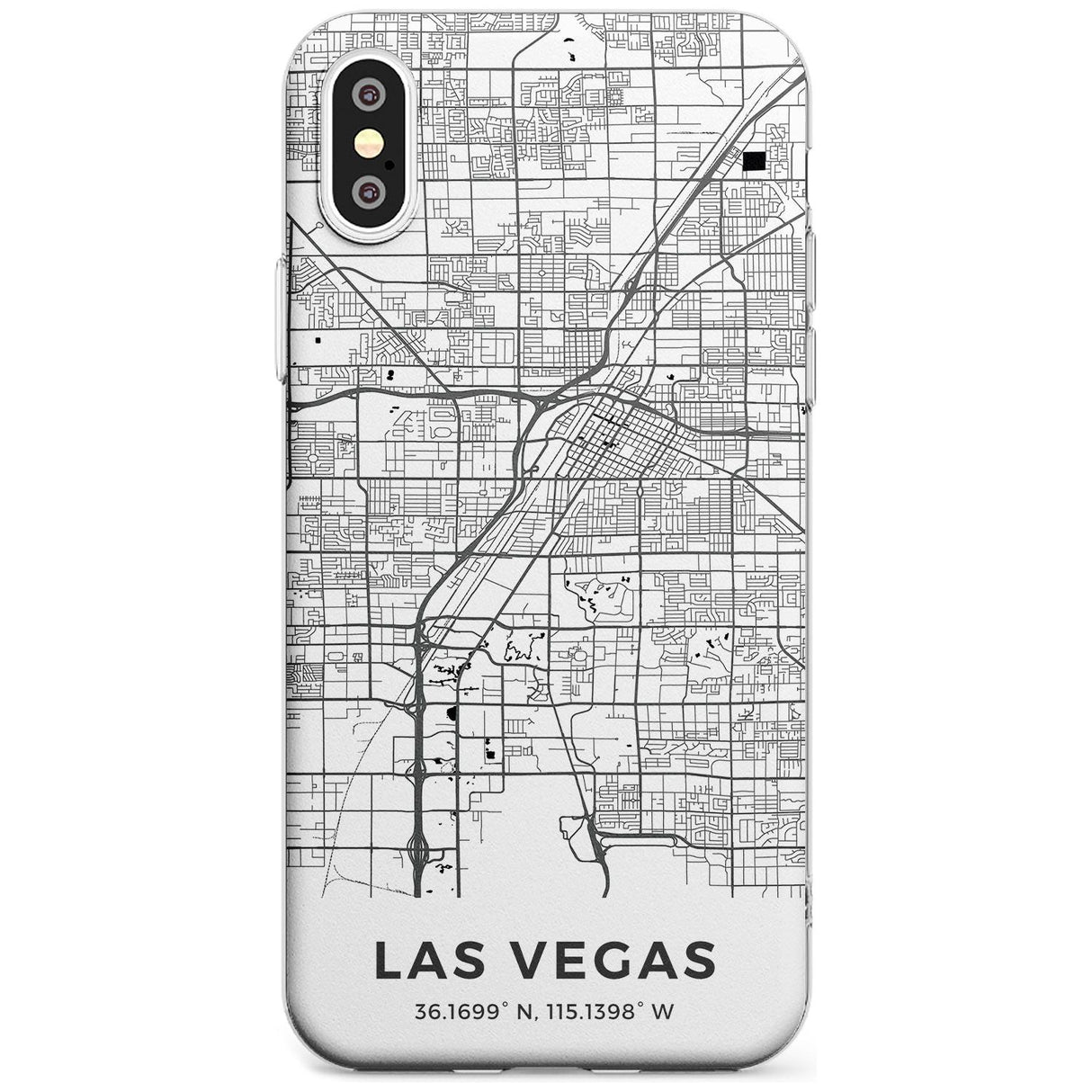 Map of Las Vegas, Nevada Slim TPU Phone Case Warehouse X XS Max XR