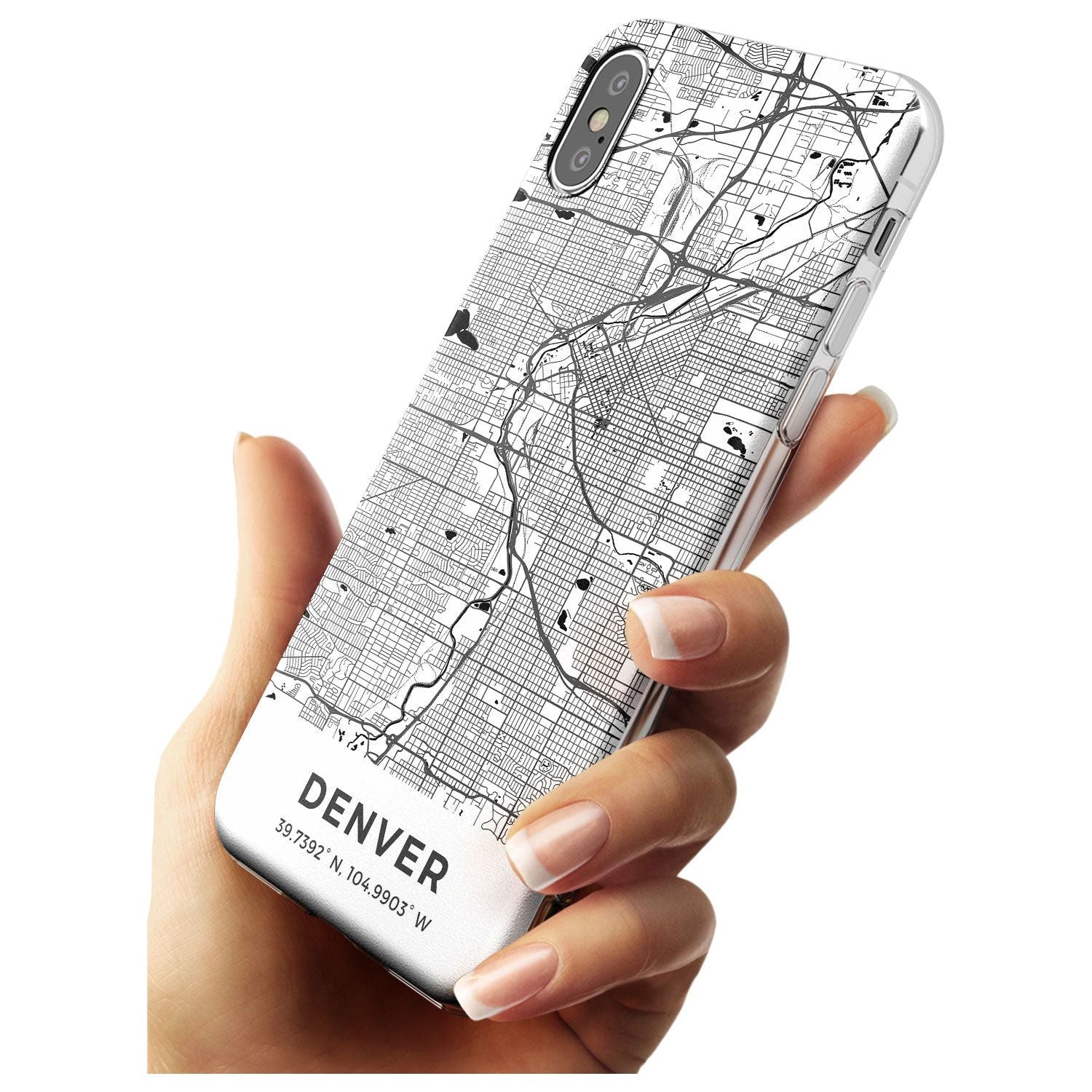 Map of Denver, Colorado Slim TPU Phone Case Warehouse X XS Max XR