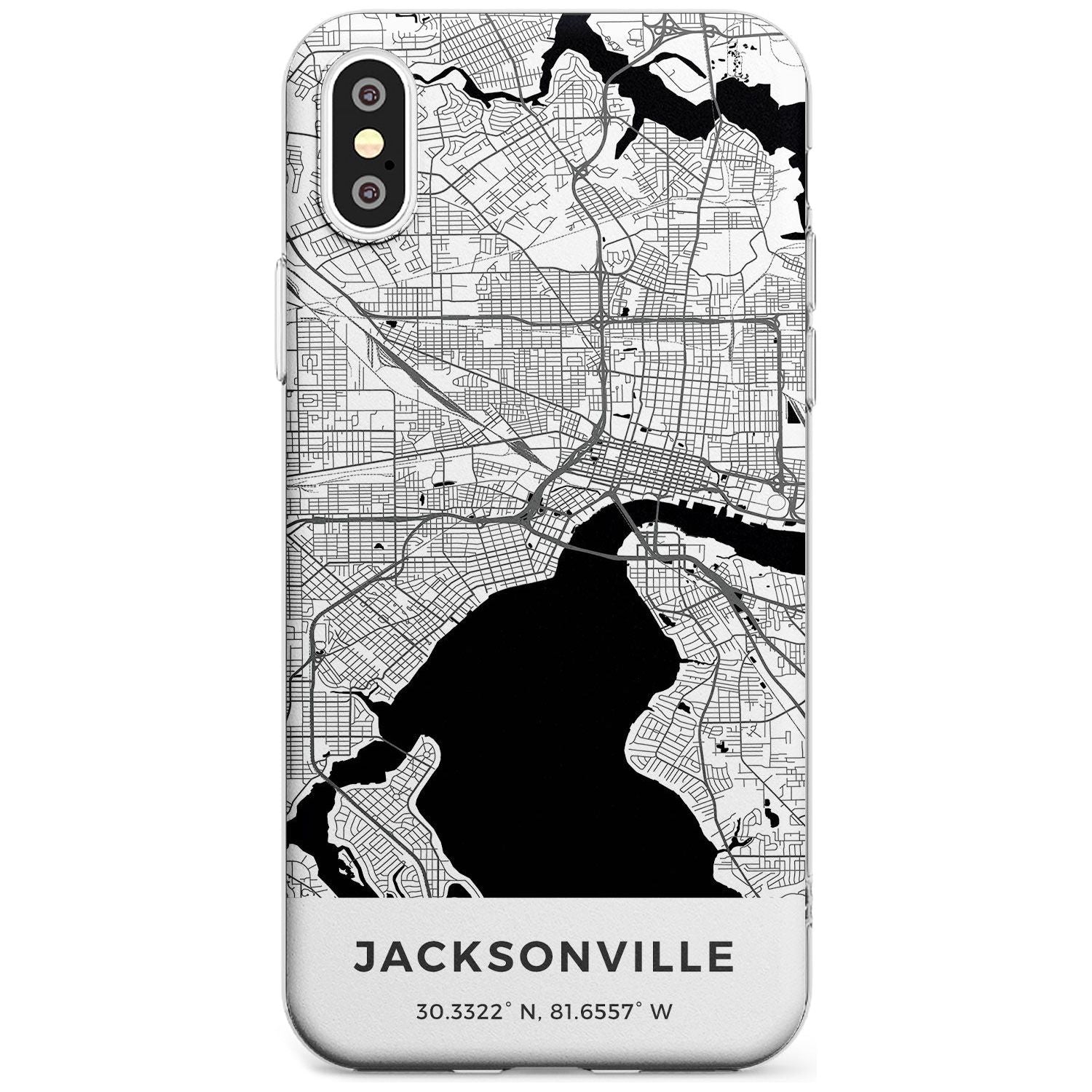 Map of Jacksonville, Florida Slim TPU Phone Case Warehouse X XS Max XR