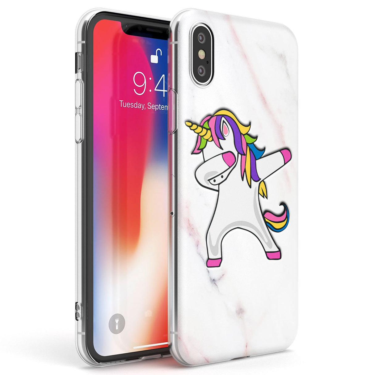 Designer Marble Unicorn Dab Phone Case iPhone X / iPhone XS / Clear Case,iPhone XR / Clear Case,iPhone XS MAX / Clear Case Blanc Space