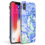 Dark Blue & Green Marbled Paper Pattern Phone Case iPhone X / iPhone XS / Clear Case,iPhone XR / Clear Case,iPhone XS MAX / Clear Case Blanc Space