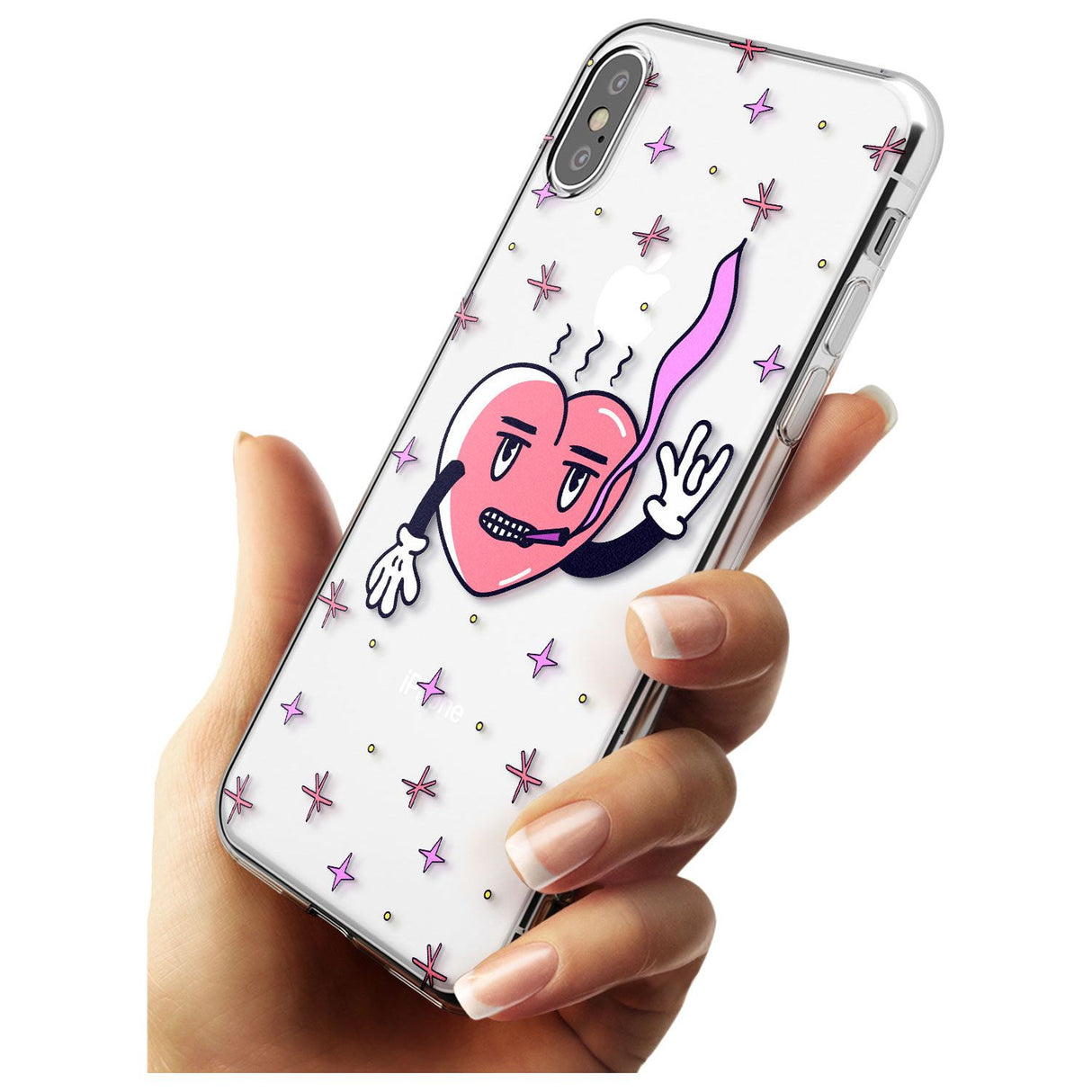 Rock n Roll Heart (Clear) Slim TPU Phone Case Warehouse X XS Max XR