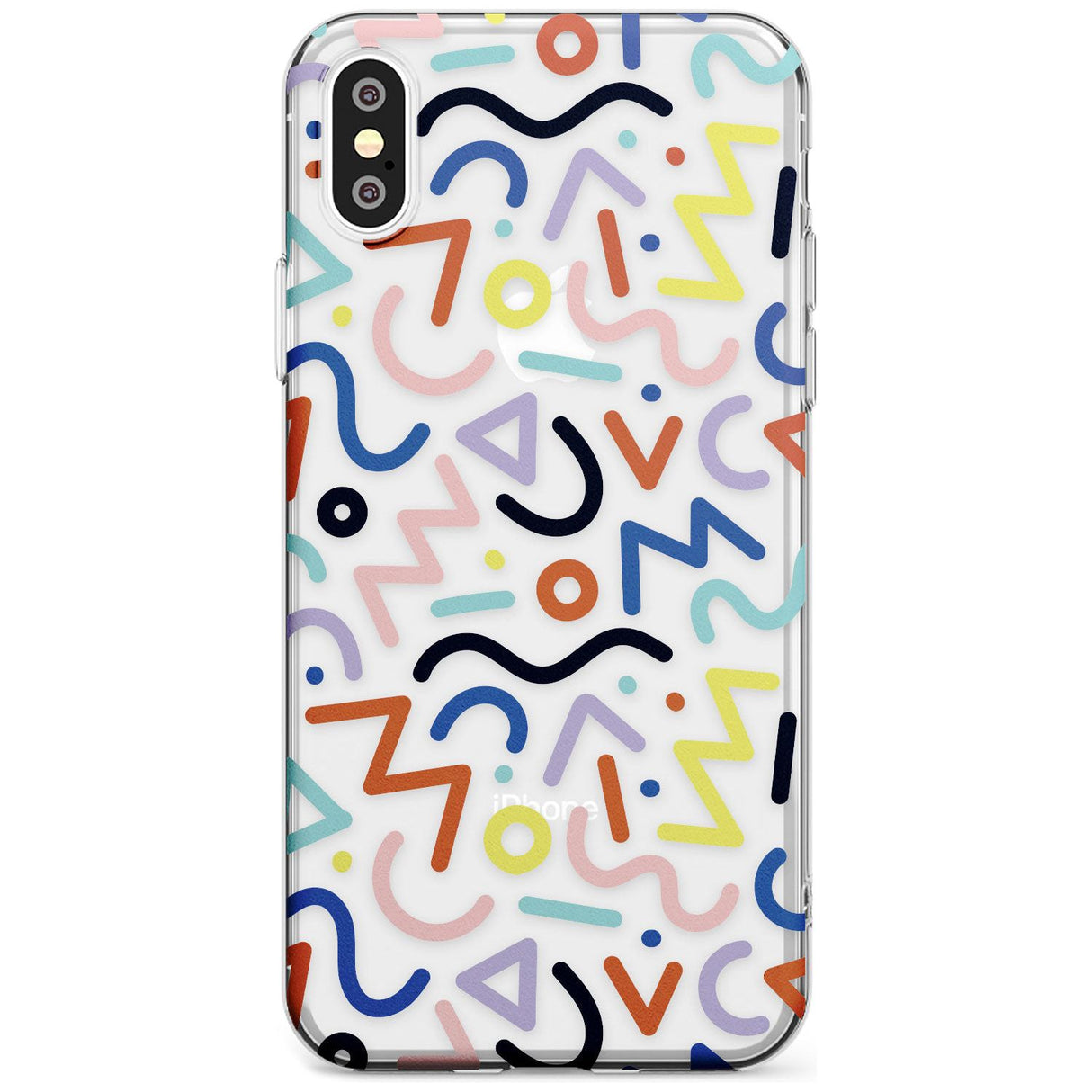 Colourful Squiggles Memphis Retro Pattern Design Slim TPU Phone Case Warehouse X XS Max XR