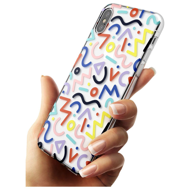 Colourful Squiggles Memphis Retro Pattern Design Slim TPU Phone Case Warehouse X XS Max XR