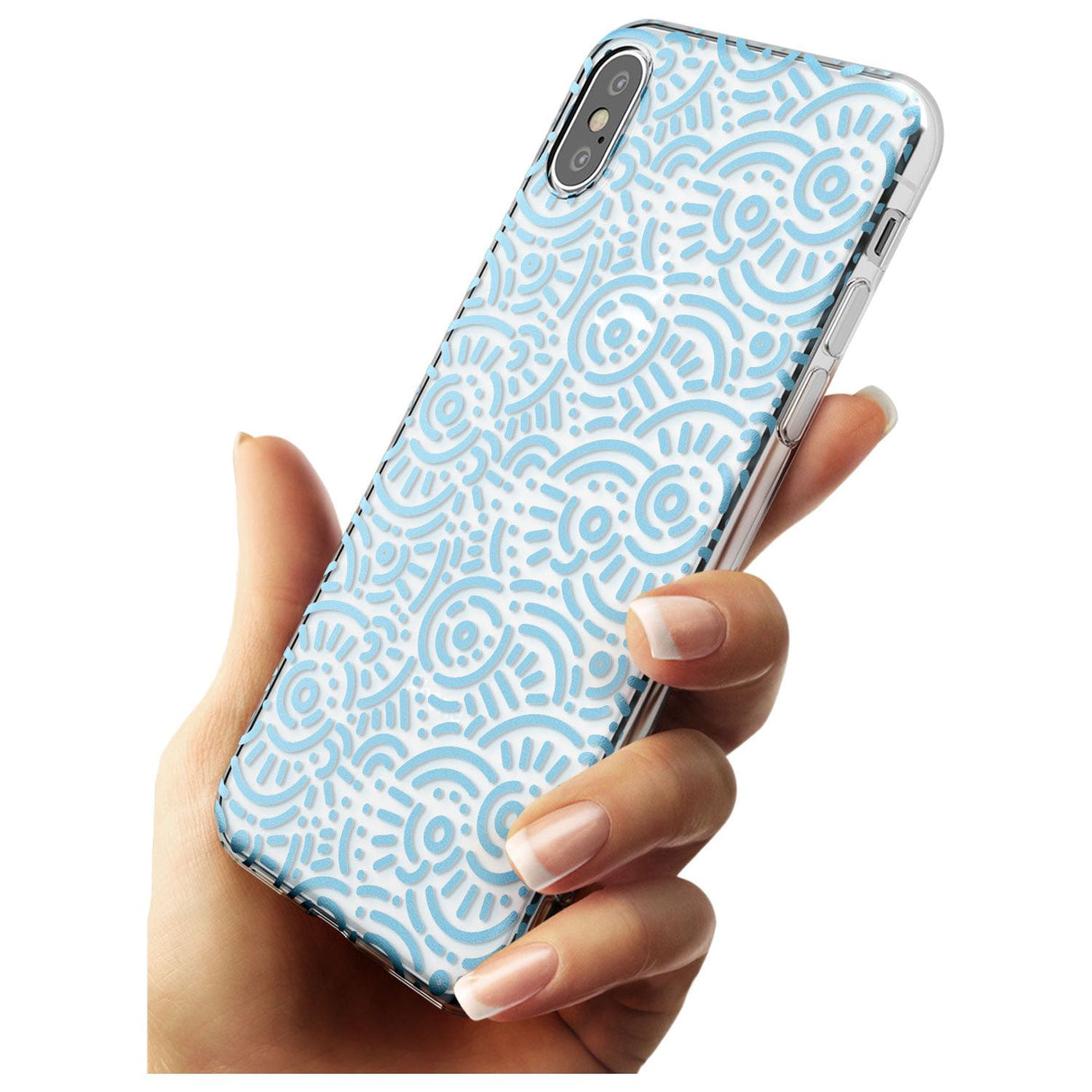 Light Blue Pattern Memphis Retro Pattern Design Slim TPU Phone Case Warehouse X XS Max XR